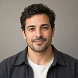 AI-generated portrait of a fictional product photographer